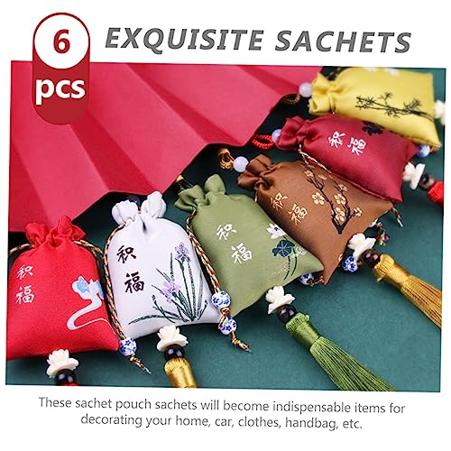 ORFOFE 6pcs Bolsitas Decorativas con Borlas para Auto y Hogar miniatura 6