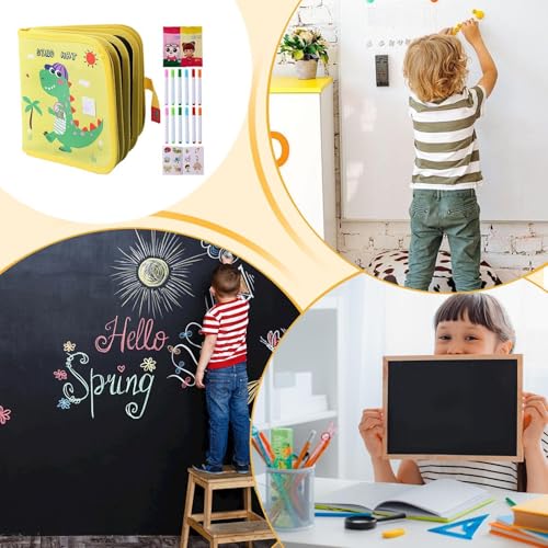 Cuaderno reutilizable de dibujo infantil portátil con rotuladores para pintar en el colegio 4