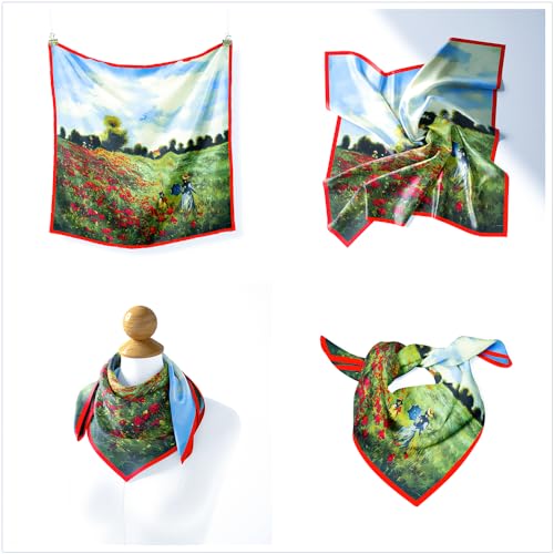 Famous Oil Painting Scarfs for Women - Head Scarf for Hair Wrapping at Night2