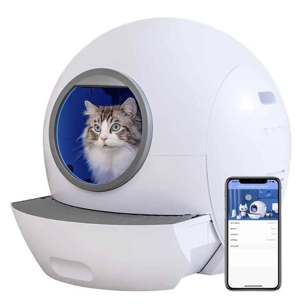 Mult-Cat Samoczyszcząca Kuweta, Automatyczna Kuweta dla Kota, Z Kontrolą APP, Automatyczna Samoczyszcząca Kuweta dla Kota Zawiera Filtr Węglowy, Duża Automatyczna Kuweta dla Kota dla Wielu Kotów