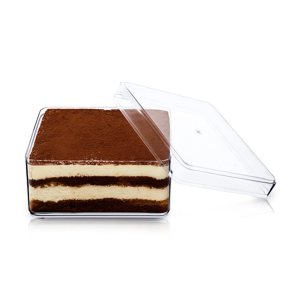N-51 Transparent Small Square Dessert Containers | Pastry Packaging Boxes | 200 ml/Pack of 12-image-6