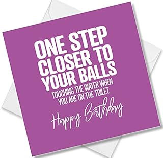 Punkcards  Rude Birthday Card for Men  'One Step Closer  Happy Birthday Card for Friend - Funny Design Card
