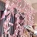 Produktbild Knowooh LED Federvorhang Lichtervorhang 200 LED Lampe Mit Fernbedienung USB Licht Weihnachten Party Home Hochzeit Garten Weihnachtsschmuck, 3X2M,pink & weiß
