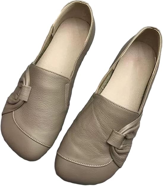 Women's Leather Non-Slip Shoes, Orthopedic Loafers for Women, Womens Flats Leather Shoes, Casual Slip-On Shoe