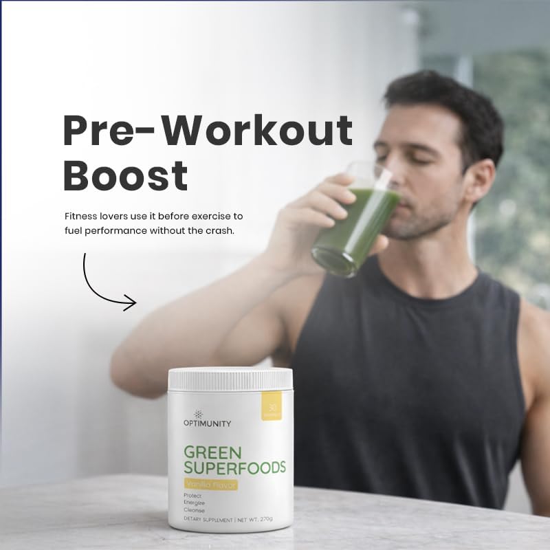Greens Powder Daily Drink Mix with Spirulina,Vegetables & Probiotics, Digestive Enzymes | Detox,Health & Wellness Support | Vegan Protein,Non-GMO, Gluten-Free,No Additives – 30 Servings - Image 6