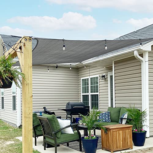 SUNNY GUARD Sonnensegel Rechteckig 2.5x2.5m Sonnenschutz Atmungsaktiv HDPE UV Schutz für Balkon Terrasse Garten, Grau Anthrazit