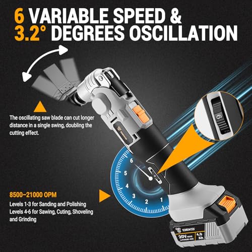 DEKOPRO 20V Cordless Oscillating Tool Kit