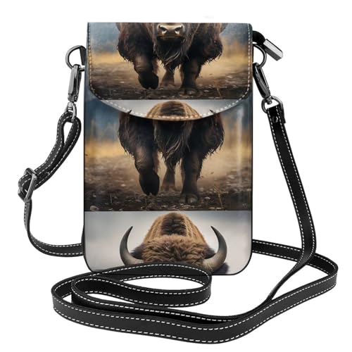 Sacs bandoulière porte-téléphones femmes Bison d'Amérique portefeuille cuir PU
