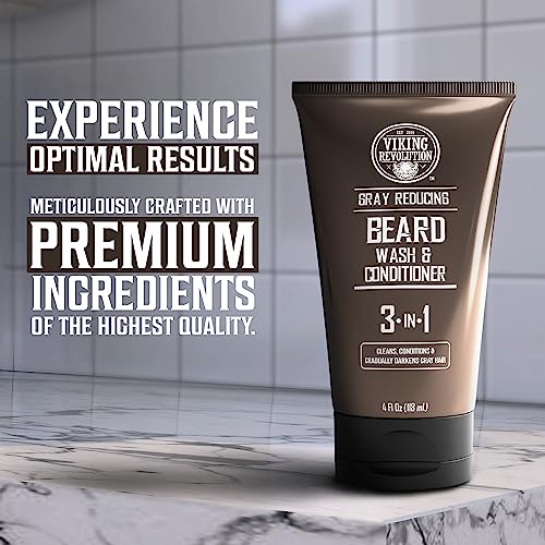 Viking Revolution VRGRAYRSC1PK Mens Beard Dye For Men Dark Brown - Grey Reducing Shampoo Beard Coloring thumb #3