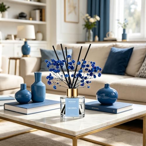 Reed Diffuser Set, 3.38 fl oz (100ml) Vacation Scent Oil Diffuser with 6 Reed Sticks, Natural Home Fragrance Reed Diffuser for Bathroom, Bedroom, Living Room Shelf Decor — view 5