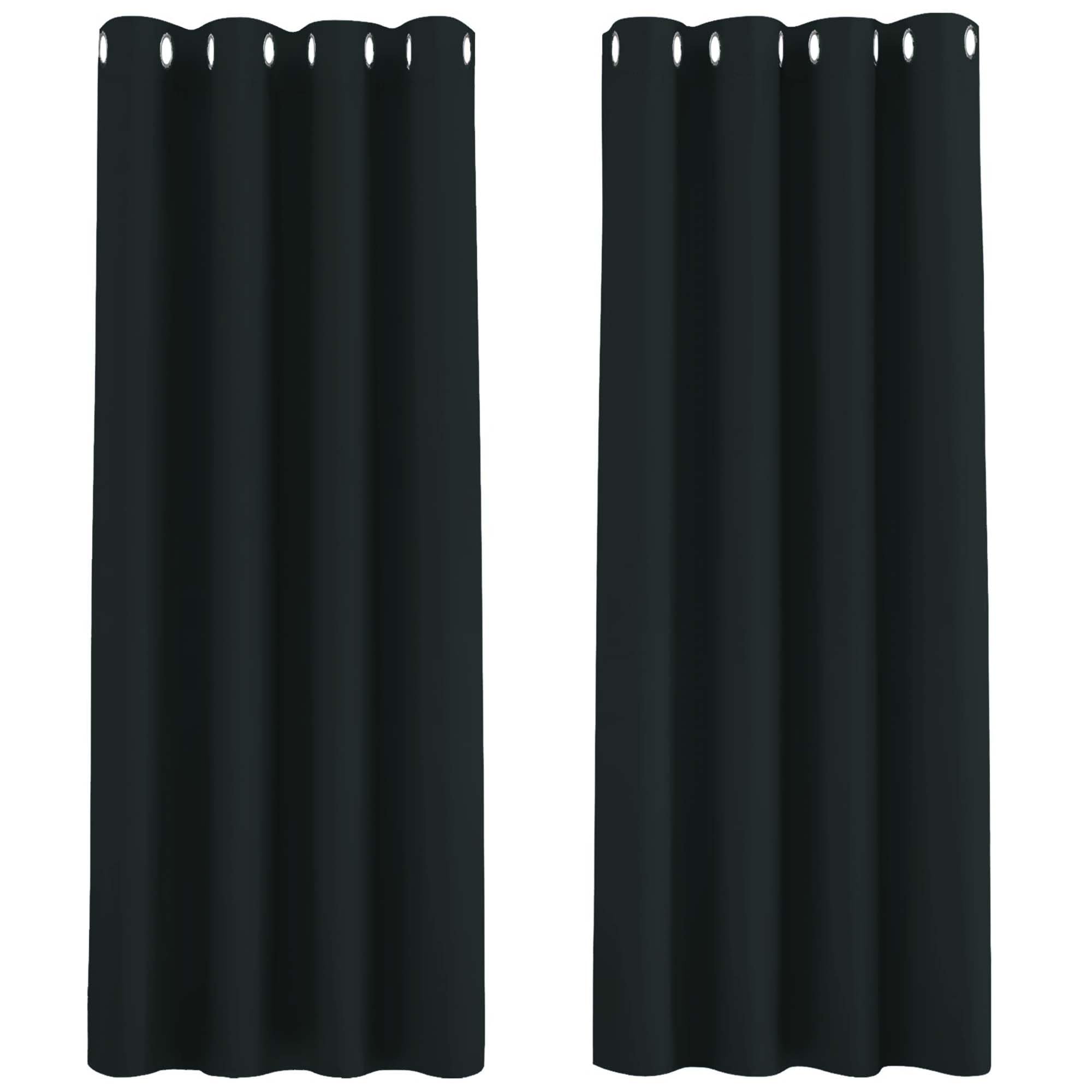 Aspire Homeware Black Out Curtains For Bedroom - Eyelet Curtains & Drapes 66X90 Inch Drop - Window Treatments Super Soft Pair Of Thermal Out Curtain For Living Room + Tiebacks Size 2