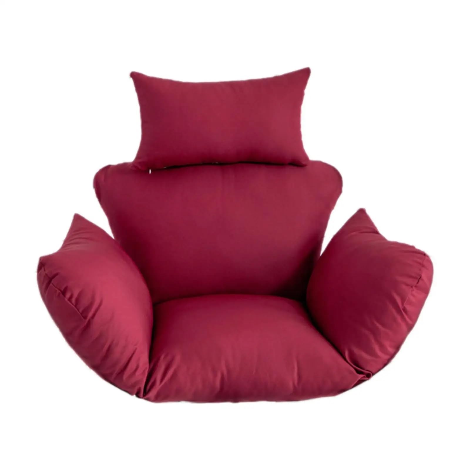 RRYPBOVG Hanging Chair Cushion Egg Chair Cushion Hammock Swing Soft With Headrest Pillow Basket Seat Pad For Camping Porch(Red)