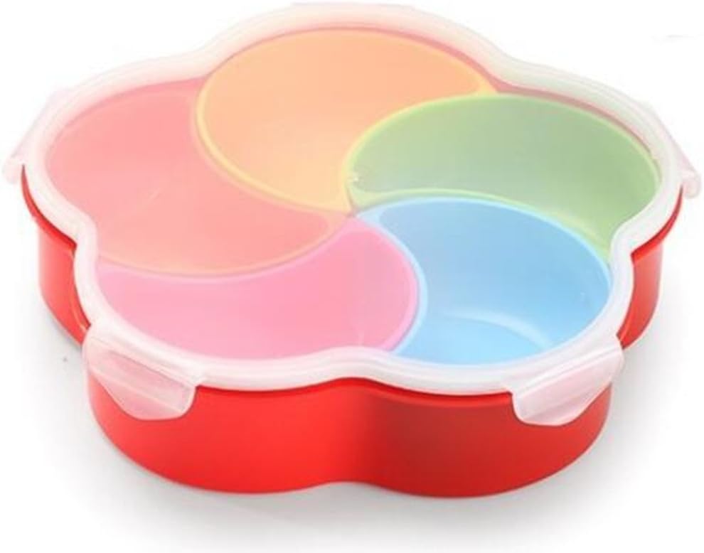 LFHT Multi Sectional Nuts and Candy Snack Serving Tray with Lid (Style 2)