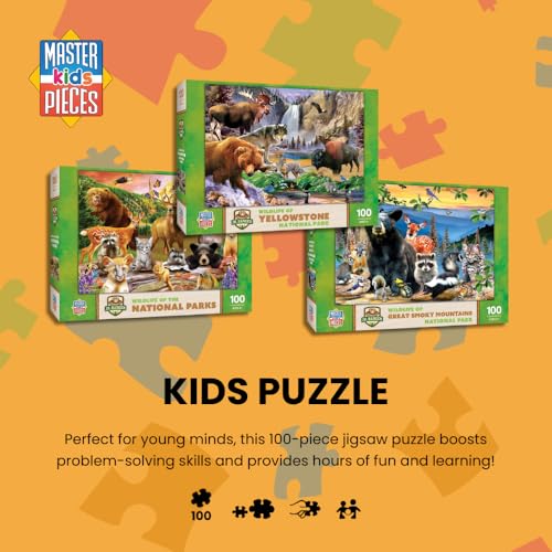 Rompecabezas MasterPieces de 100 piezas para niños de 6 años en adelante: Fauna de los Parques Nacionales, juego educativo y divertido, idea de regalo para niños, 19" x 14" miniatura 2