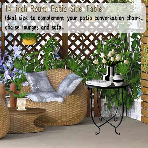 Table d'appoint d'extérieur en métal antirouille chic et durable - 8