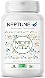 Moriveda NEPTUNE Capsules d’huile de krill, 90 softgels, réserve de 45 jours, avec Oméga-3 6 9 (EPA/DHA), antioxydants, vitamine E & choline, certifié MSC & durable