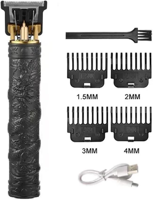 Razors 2024New Vintage T9 Electric Cordless Hair Cutting Machine Professional Hair Barber Trimmer for Men Clipper Shaver(BlackDragonB)