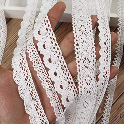 White Cotton Lace Ribbon Trim, Venice Crochet Lace Ribbon For Crafts Sewing, Scrapbooking Decoration Supply, 20 Yards (White) #TOP2