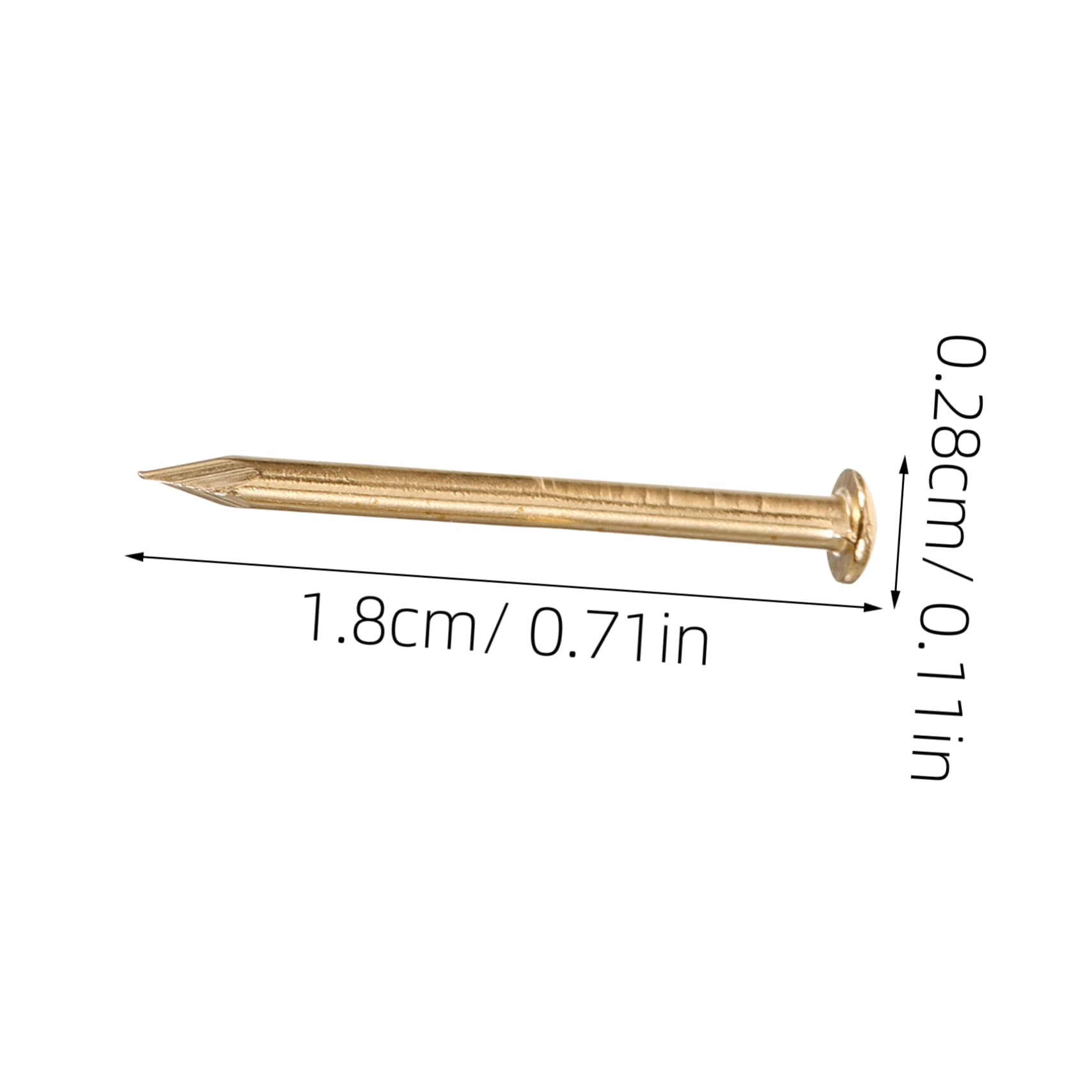 BELLIFFY 100pcs 18mm Brass Nail Decorations for Furniture Upholstery DIY Projects and Home Decorative Nails