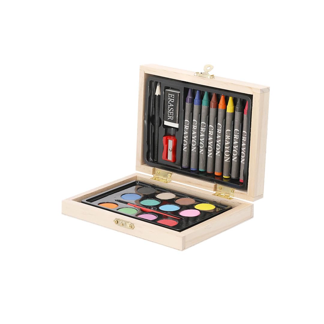 Set de 24 pièces à colorier dans un étui en bois