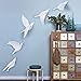 OMaju Wall Decor, 5Pcs White Doves Wall Decor Resin Flying Bird Sculptures 3D Wall Art Ornament Coastal Decorations Hanging for Home Bathroom Living Room