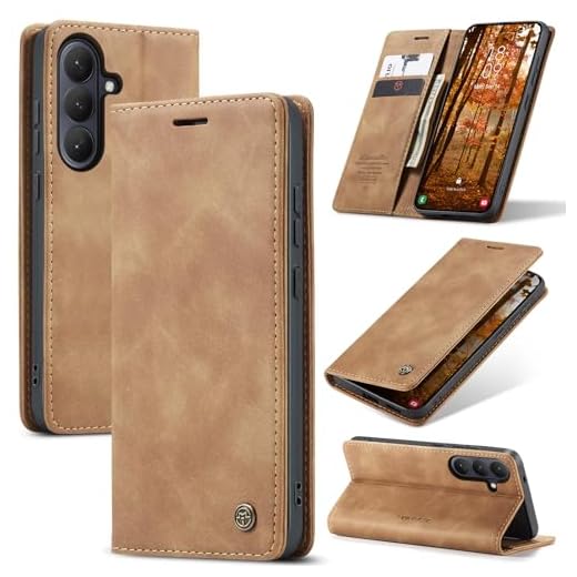 Samokor Coque pour Samsung Galaxy S26 Plus 5G Housse Cuir Premium Etui Rabat Pochette Portefeuille Fentes Cartes Magnétique,Étui Protection pour Samsung Galaxy S26 Plus 5G,Brun