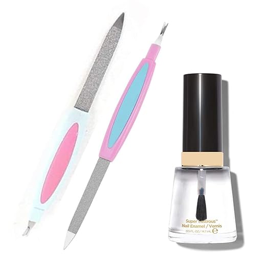 Calitate24 Nail Filer Stainless Steel 2pcs Nail File Double Sided Filer