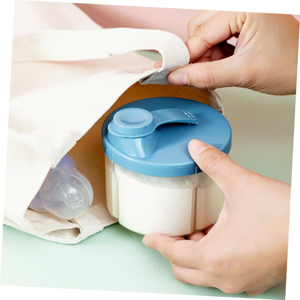 2 pcs Formula Dispenser Container with Compartments Portable Milk Powder Storage Box for Travel Snack Organizer