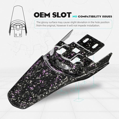 Image of Funparts Dirt Bike Rear Fender Mud Guard Carbon Fiber for Surron Sur Ron Light Bee X /S X260 X160 Electric Dirt Bike Purple