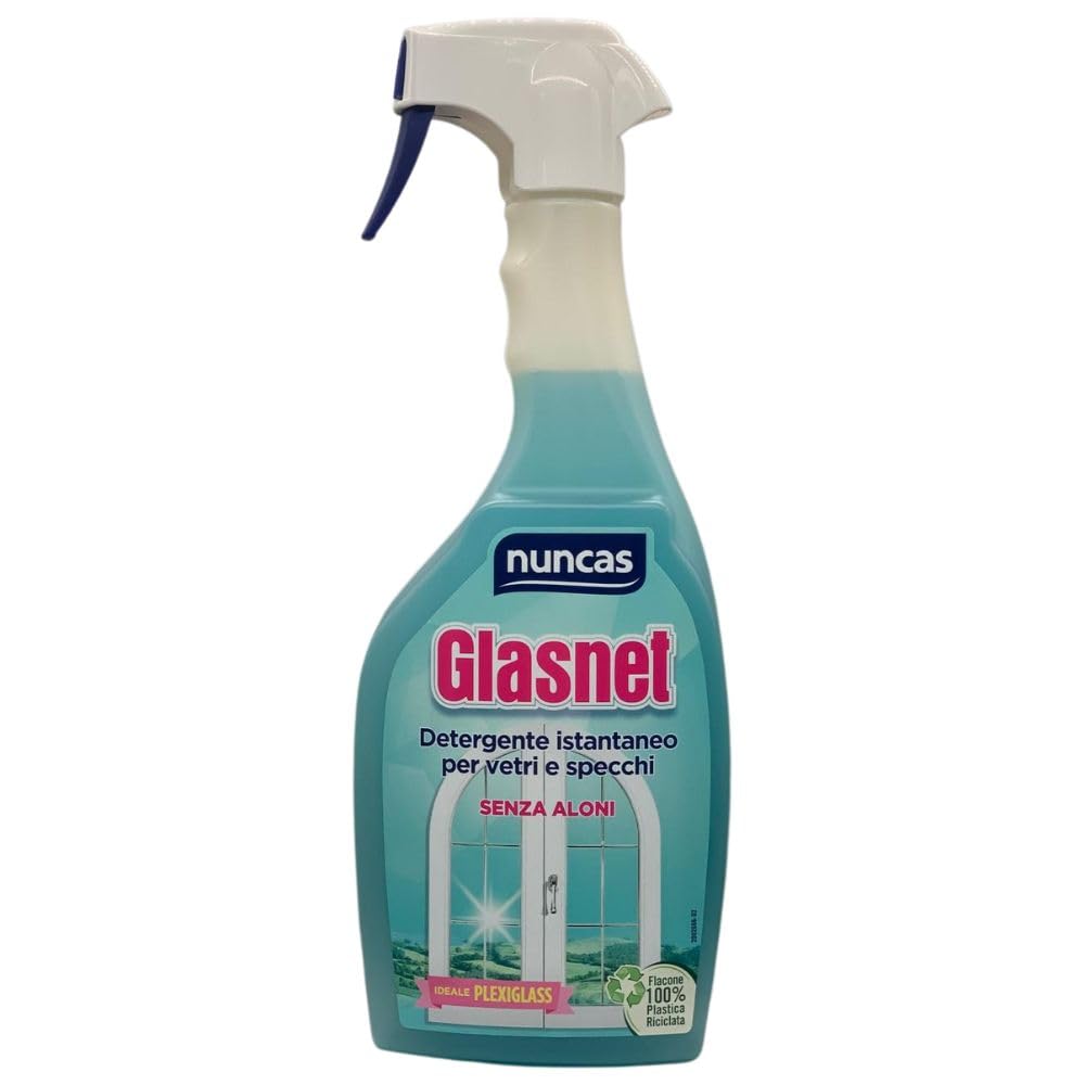 Detergente Istantaneo per Vetri e Specchi Senza Aloni, Ideale Plexiglass, 750ml (3 Unità)