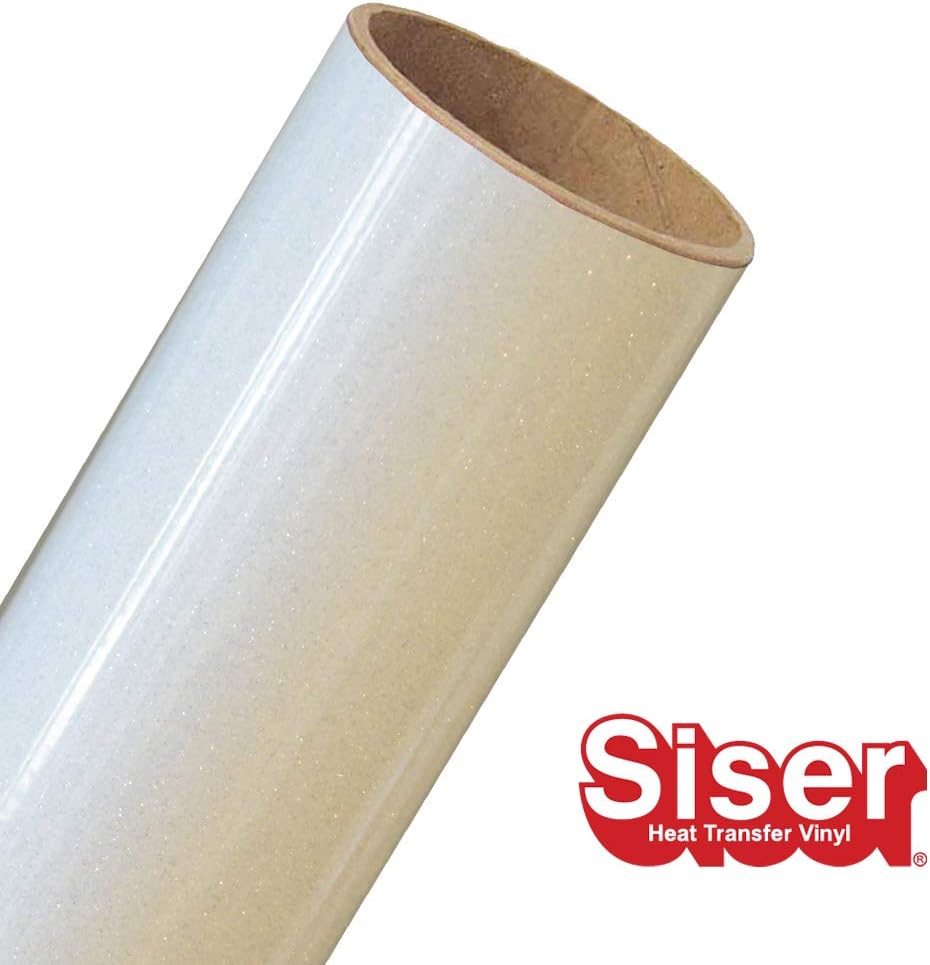 Siser Glitter HTV 11.8"x5yd Roll - Iron on Heat Transfer Vinyl (White)