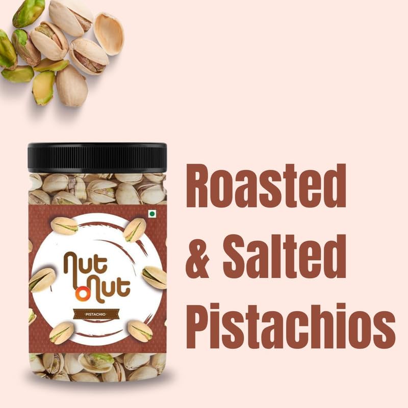 Image of Nut O Nut Roasted Pistachios 1KG (Pista 250gm x 4) -California Jumbo Roasted Pistachio Salted-Healthy Snack Option-Nuts and Dry Fruits