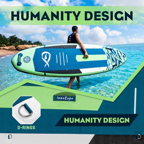 InnoExpo 11' Inflatable Stand Up Paddle Boards with Premium Accessories, Wide Stable SUP Paddle Board Design, Non-Slip Comfort Deck for Youth & Adults (Dynamic) by InnoEpxo - Image 7