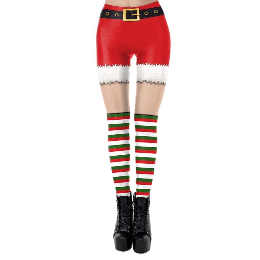 Women's Christmas Leggings Printed Trousers Fashion for Sport Holiday C-image-14
