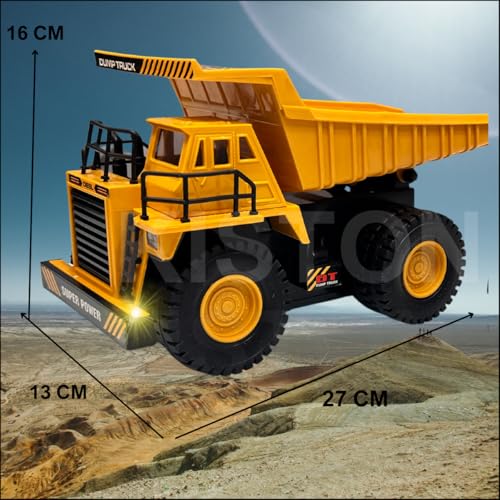 Carrinho Caminhão Controle Remoto Fora de Estrada Bateria Recarregável Caçamba Basculante Móvel 7 Fu