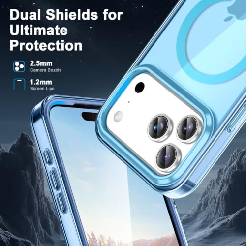 Coque iPhone 14 Pro bleu antichoc avec protège-écran et support intégré