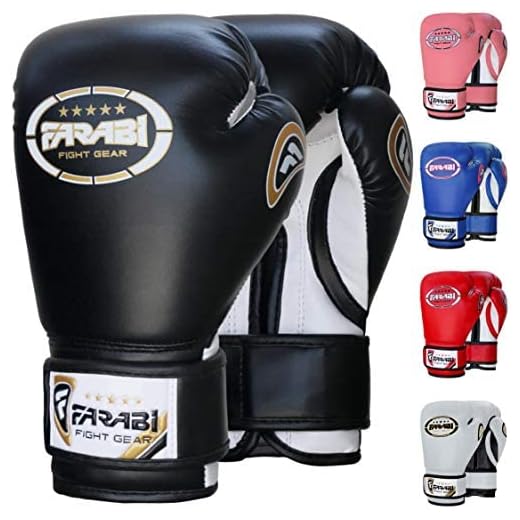 Farabi Sports 4 oz 6 oz 8 oz Boxhandschuhe Kinder Box Handschuhe MMA Muay Thai Kickboxen Sparring Boxsack Training Kinder Boxhandschuhe (Black, 6-oz)