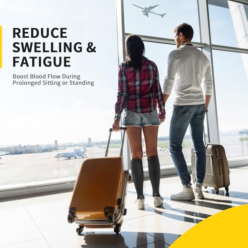 CAMBIVO Medias de Compresión Mujer Hombre 2Pares, Calcetines Compresion 20-30mmHg, Medias de Compresion Varices, Compression Socks para Deporte, Running, Avion, Viaje, Ciclismo, Senderismo, Enfermera - imagen 7