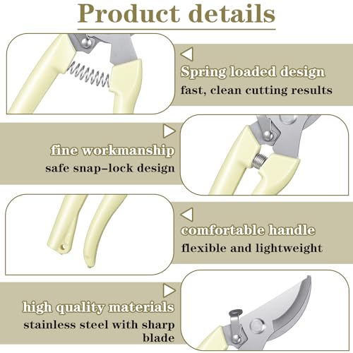 12 Tijeras florales de acero inoxidable para jardinería miniatura 3
