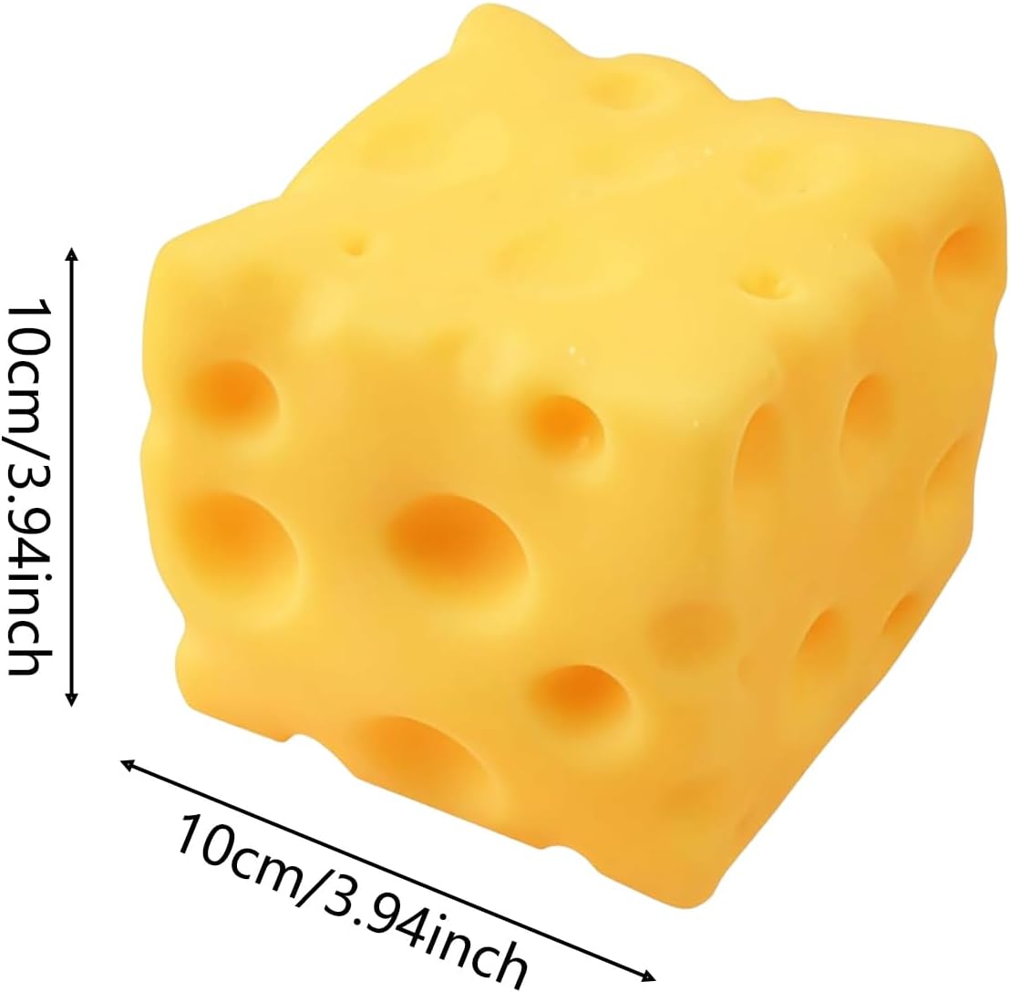 Yellow Cheese Squïshy Slow Rising, Portable and Lightweight Design, Rubber Material, Cheese Fidget Toy, Slow Rise Stress Toy, Decompress Focus Aid, for School Home Desk