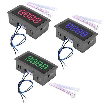 Auto Digital Counter Mini 4 Digit 0- Counter Up/Down Plus/Minus Panel Counter Meter with Cable(Green)