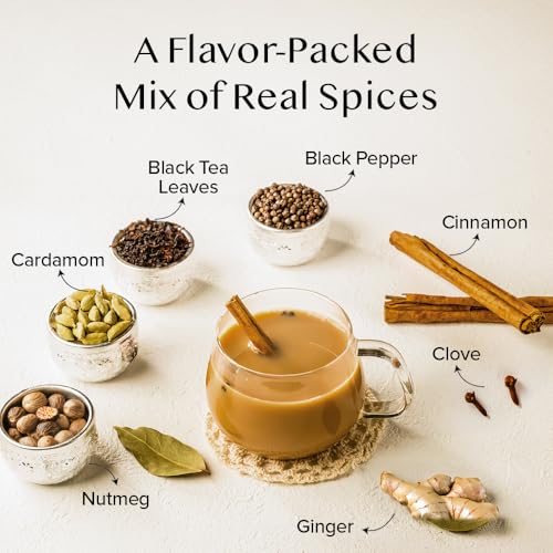 Image of VAHDAM Instant Chai Tea (3oz /85g) - Traditional Masala Chai | Makes 100 Cups | Natural Spices, Zero Calories | Instant Indian Tea - No Steeping | Unsweetened Tea Powder | Free Bamboo Spoon Inside