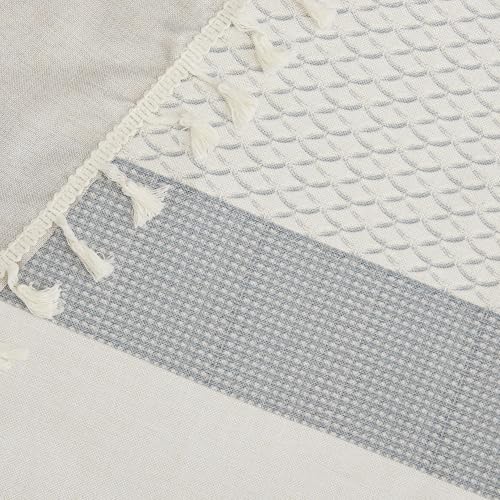Image of Cortina Tablecloth for Dining Table Waterproof Table Cover, Cotton Linen Fabric Rectangle Tablecloth (Grey, 6 Seater) | Cotton linen fabric with a waterproof surface for dining tables, rectangle shape in grey for 6-seater use