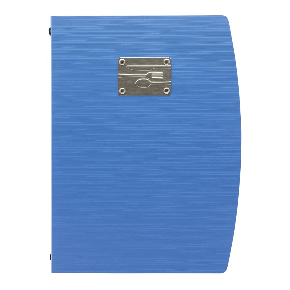 Securit Rio A4 Menu Holder with Fork Design Front Plate and 1 Double Insert - Blue
