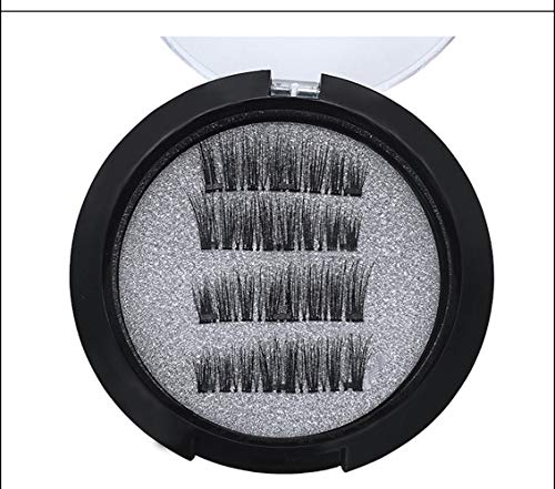 4pcs 1 pair 3 Magnet 3D Magnetic Eyelashes Magnet Lashes Thicker Reusable False Eyelashes Handmade No Glue Eye Lashes Makeup Kit