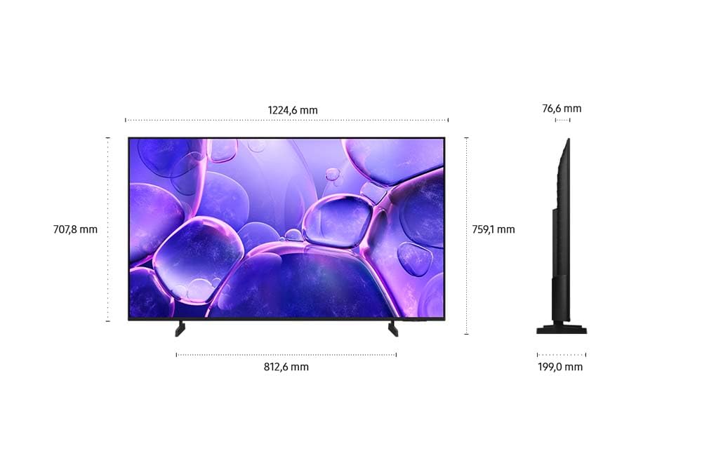 Samsung Crystal UHD U8079F 4K 55 Zoll (138 cm) LED Fernseher, Crystal Prozessor 4K, MetalStream Design, SmartThings, AI Upscaling, Gaming Hub, Knox Security, Kostenlose Inhalte, Smart TV