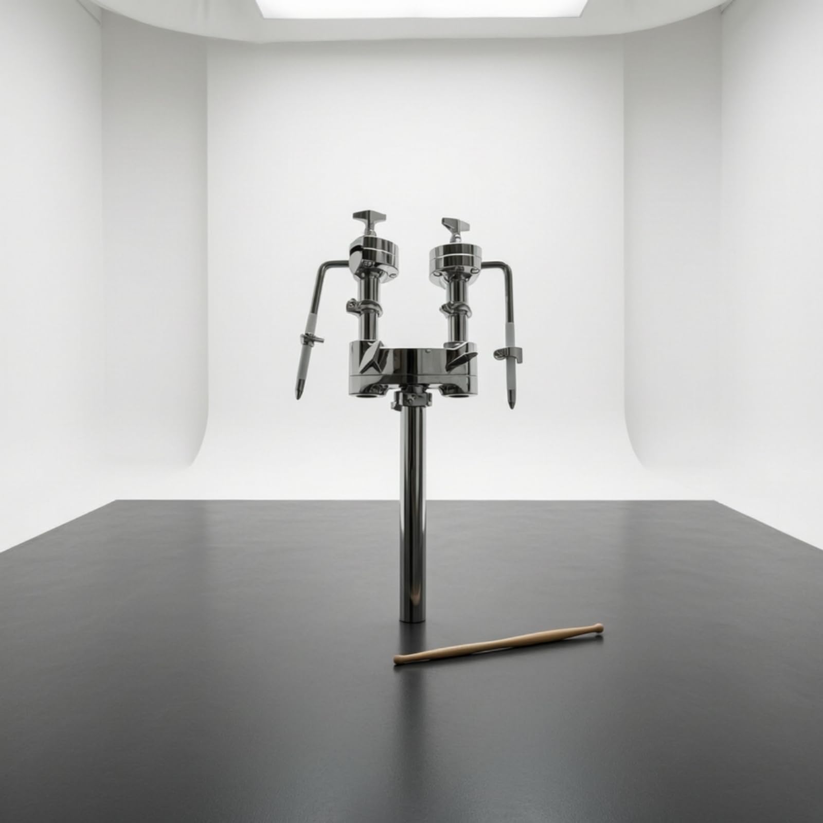 Amagogo Supporto Hardware per Batteria Staffa Tamburo Staffa Tom Morsetto Regolabile Due Prese Montaggio Versatile Aste a L Antiscivolo Lega Cromata Adatto a Sessioni in Studio Spettacoli Prove