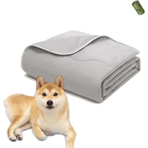 MICROCOSMOS Pet Cooling Blankets & Sleeping Mat- Reversible Washable Durable Dog Bed Cover, EZ Clean. Perfect Indoors, Outdoors or in The Car.(XLarge, Grey-Grey) Cover
