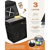 Pritent Car Trash Can with Lid, Cute Leakproof Car Trash Garbage Bag Hanging Vehicle Trash Bin Small Portable Automotive Garbage Cans Organizer for Back/Front Seat/Console(Trapezoid,Black)