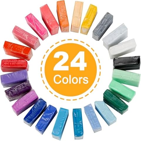 CiaraQ 24 Colors Small Block Polymer Clay Starter kit, Oven Bake Clay, DIY Molding Clay, Great for Kids, Beginners Cover
